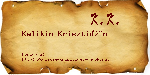 Kalikin Krisztián névjegykártya